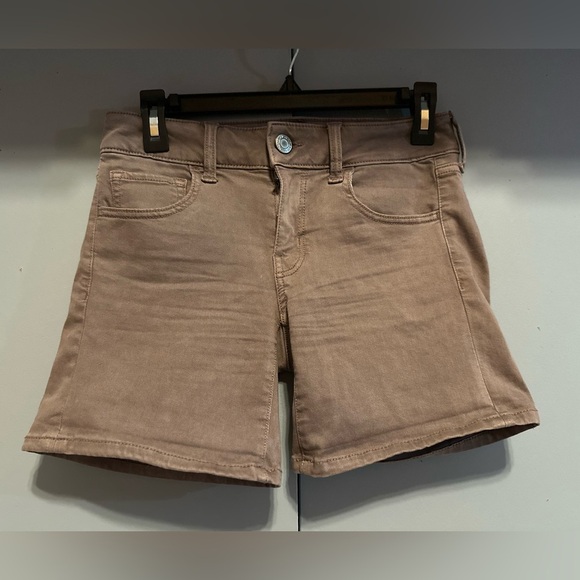 American Eagle Outfitters - Brown/Purple Midi Length Shorts (Size 4) - Picture 2 of 9